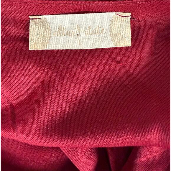 Altar'd State Dress Womens Large red Floral Long Sleeve Mini Swing Dress - Picture 2 of 6